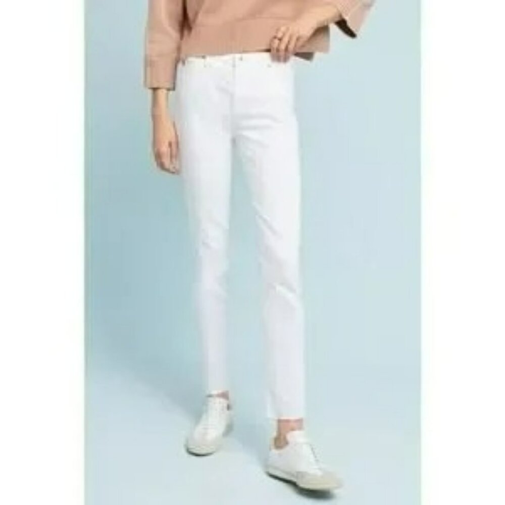 AG Adriano Goldschmied Mari High-Rise Slim Straight White Jeans Womens 26